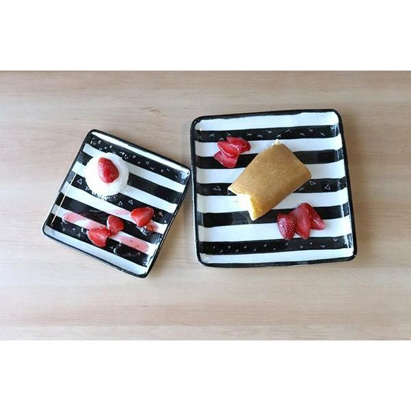 【※代金引換不可・メーカー直送の為、送料は後日別途ご連絡】スクエアプレート20cm　made in japan ボーダーシリーズ |  | 02