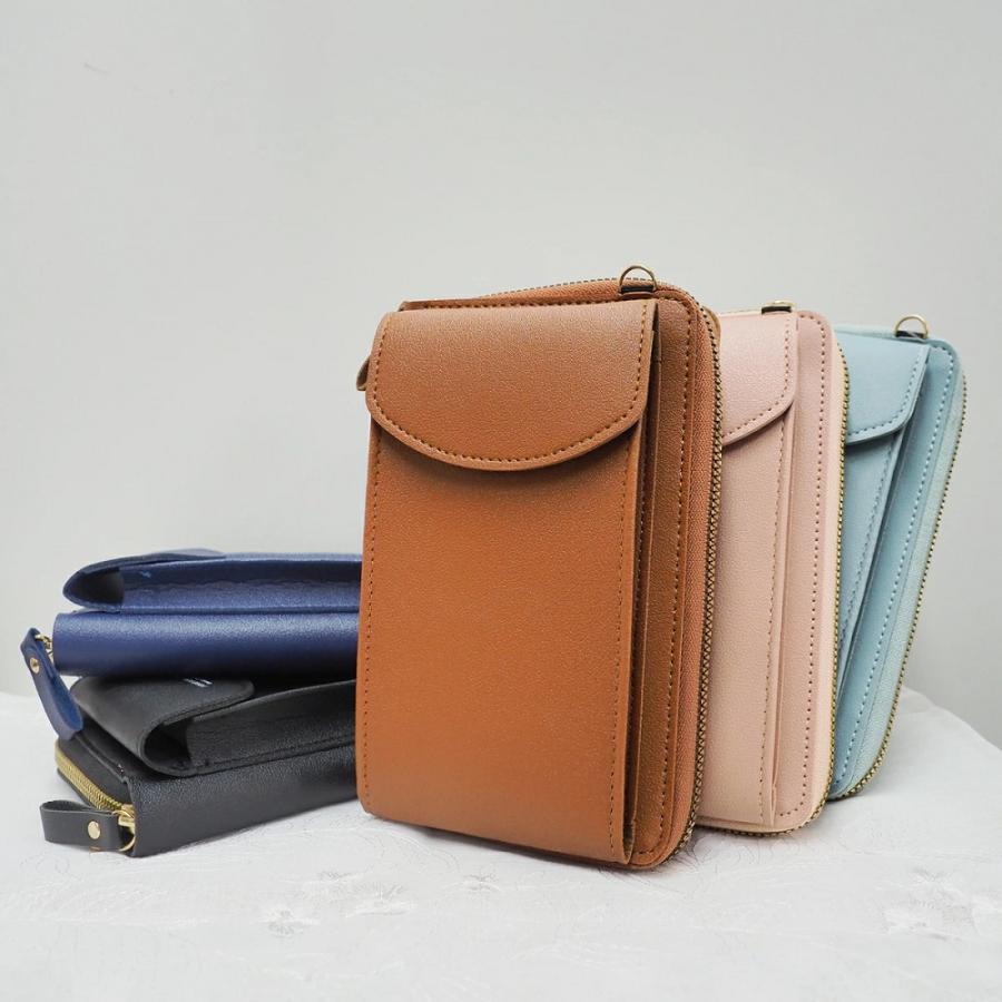 送料無料】スマホ ポーチ ショルダー 縦 スマホポシェット 9色 最新