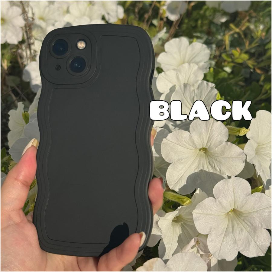 送料無料 iPhone12 13 14 スマホケース なみなみ シリコン 韓国 かわいい 波 ウェーブ おしゃれ  衝撃吸収 うねうね シンプル くすみカラー 雲 |  | 03