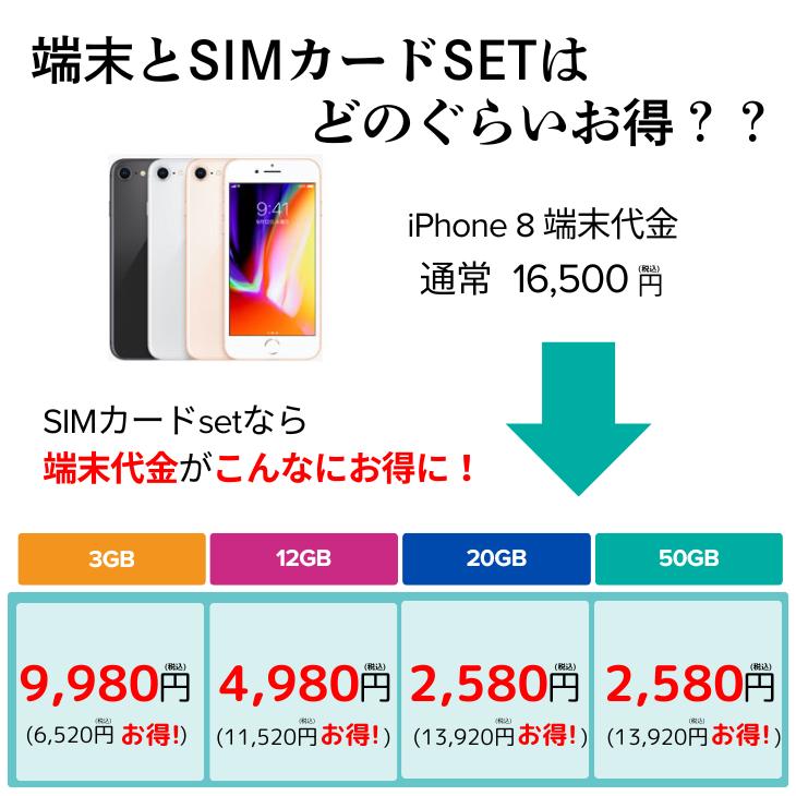 iPhone SE（第2世代） 【SIMカード＆中古端末セット】【容量:50GB 