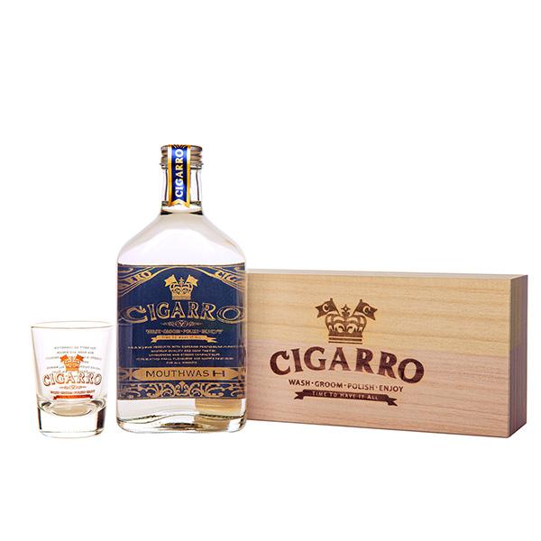 CIGARRO シガーロ マウスウォッシュ【ショットグラス・木箱付】 200ml（Yahoo!・エムコスメスタイル Yahoo!店）