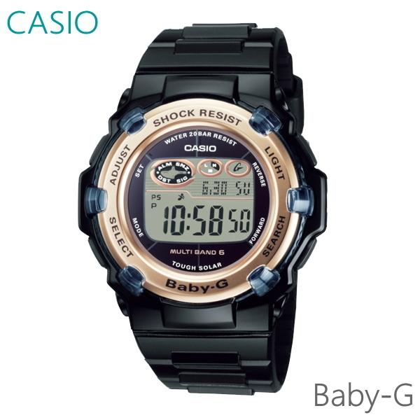 レディース 腕時計 7年保証 カシオ BABY-G ソーラー 電波 BGR-3003U-1JF 正規品 CASIO ブラック×ゴールド｜mcoy