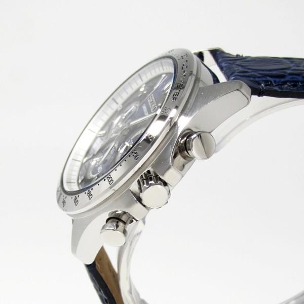セイコーセレクション メンズ ウォッチ クロノグラフ 腕時計 ネイビー 革バンド SBTR019 正規品 SEIKO SELECTION | SEIKO | 02