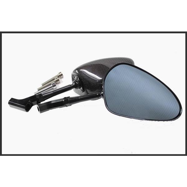 SIMOTA 本物のカーボンミラー ブルーレンズ 100ミリステムOVRオーバルタイプ ハンドル装着タイプ JR2C | 
