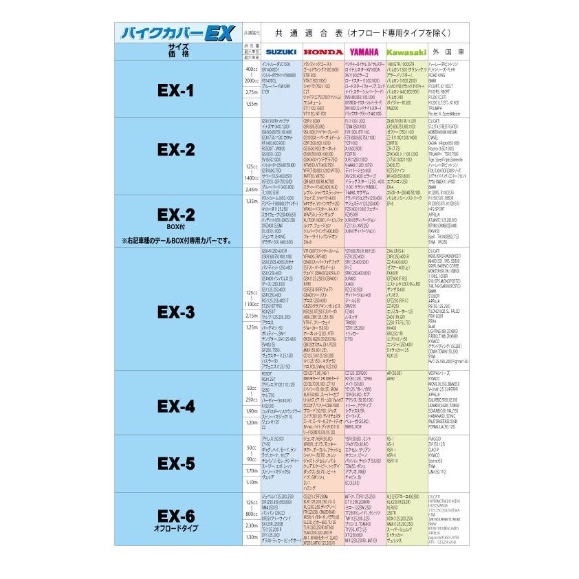 EX-1 ナンカイ バイクカバー エクセレント 3D構造でスリムにフィット・キズ防止起毛布採用・撥水・防炎 バイク/南海部品 | NANKAI | 02