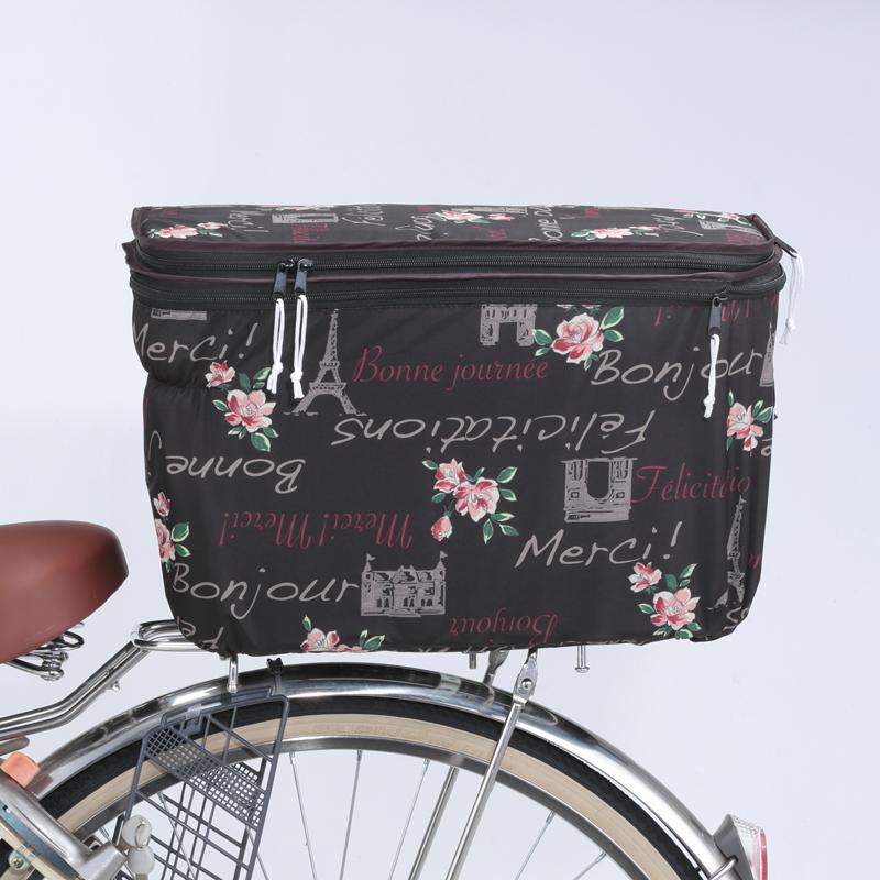 前後開閉自由自在！ 二段式後ろかごカバー フレンチブラウン 自転車 カゴカバー リア用 撥水、防水機能付き 電動アシスト自転車 オシャレ 自転車 |  | 03
