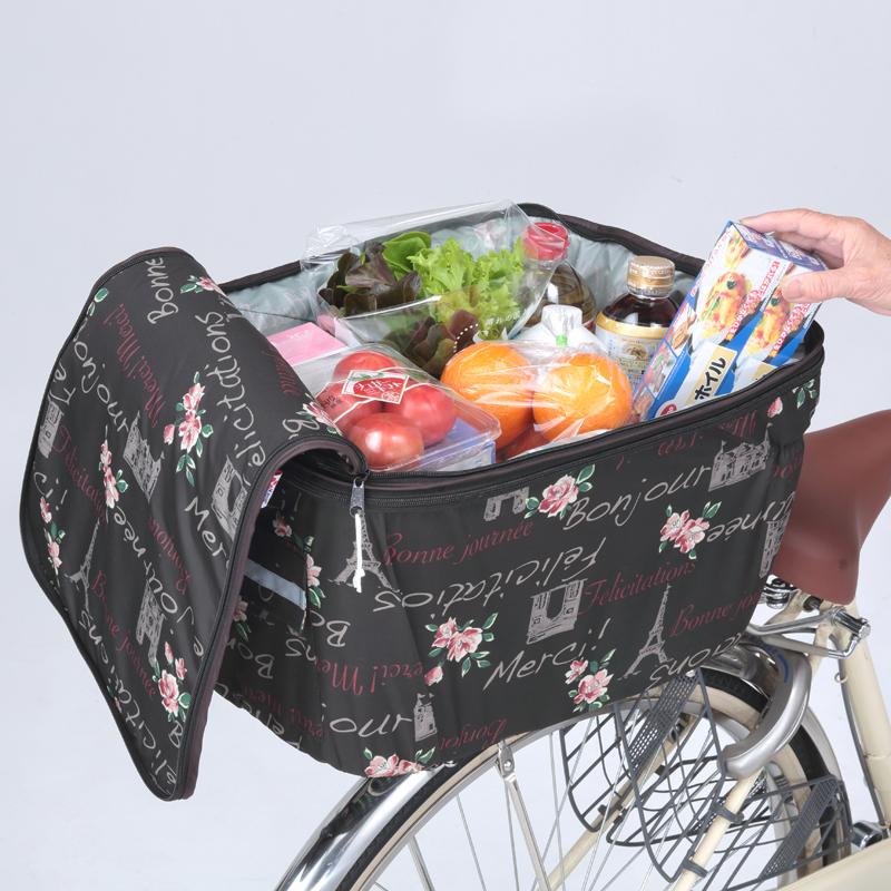 前後開閉自由自在！ 二段式後ろかごカバー フレンチブラウン 自転車 カゴカバー リア用 撥水、防水機能付き 電動アシスト自転車 オシャレ 自転車 |  | 04