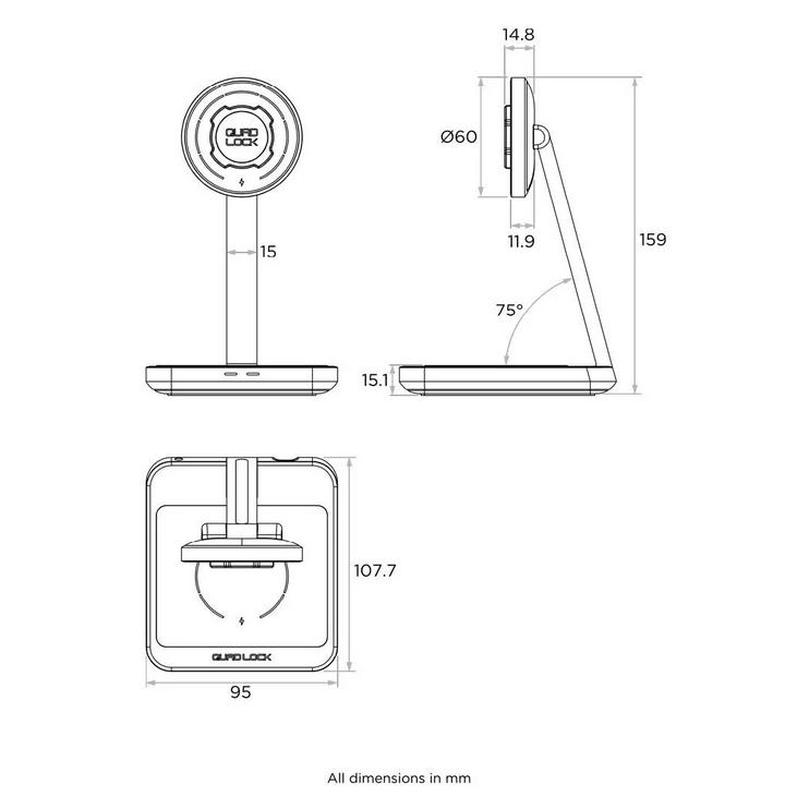 QUAD LOCK オフィス用 | デュアルワイヤレスチャージャー MAG対応 LOCK