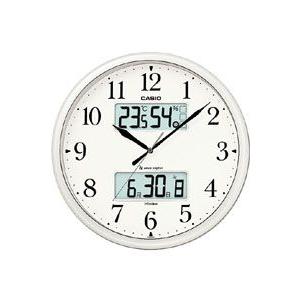 カシオ 電波時計 壁掛け時計 デジタル アナログ 掛け時計 大型液晶 日付 曜日 カレンダー (CL12JL04) 温度 湿度計 LED ライト付き 秒針 音がしない 電波掛時計