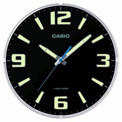 カシオ 電波時計 壁掛け時計 アナログ 掛け時計 アラビア数字 おしゃれな ブラック 黒 文字盤 (CL15JU68) 秒針 音がしない 秒針停止機能  夜間 静かな 電波掛時計 :CL15JU68:MDCGIFT - 通販 - Yahoo!ショッピング