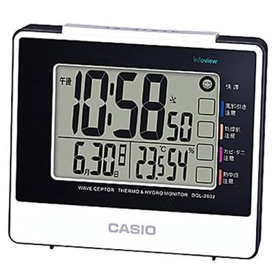 カシオ コンパクト 置き時計 デジタル 電波時計 目覚まし時計 旅行用（CL16SP02） 温度 湿度計 LED ライト付き 大型液晶 CASIO 卓上 置時計 トラベルクロック
