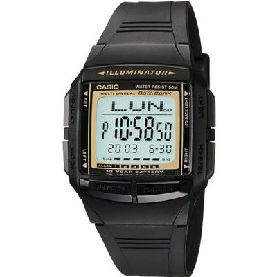 CASIO g-shock デジタル腕時計 ブラック カシオ データバンク スポーツウォッチ 5気圧防水 デジタル 腕時計