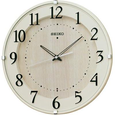 壁掛け時計 電波時計 アナログ 掛け時計 おしゃれな アイボリー 木目調 見やすい アラビア数字 セイコー 秒針の音がしない 自動秒針停止機能付き 電波掛け時計 Www Unipymes Com