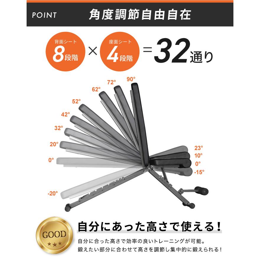 BARWING トレーニングベンチ 可変式 インクラインベンチ 耐荷重300kg