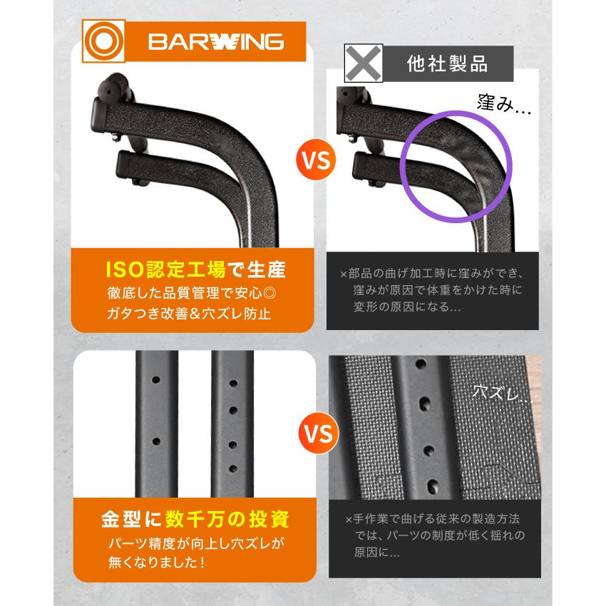 ぶら下がり健康器 BARWING 高さ調整14段階 プッシュアップバー搭載