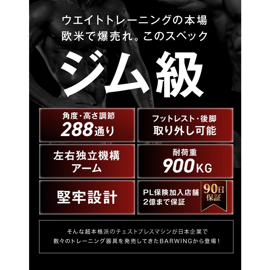 Precision プレシジョン　折たたみ式　アーム付　トリミング チェストプレスマシン 左右独立機構アーム 折りたたみ 耐荷重900kg 耐