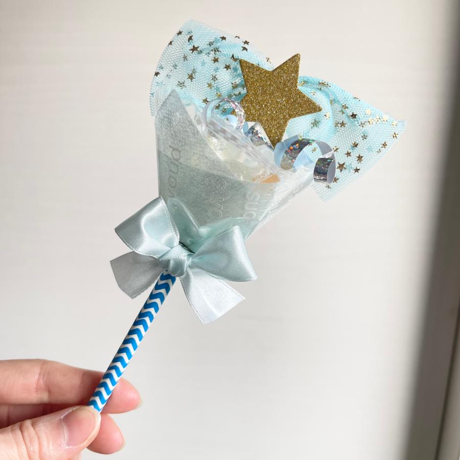 キャンディブーケ プチシリーズ キャンディーブーケ ブルー リボン 即納 最大半額 リボン