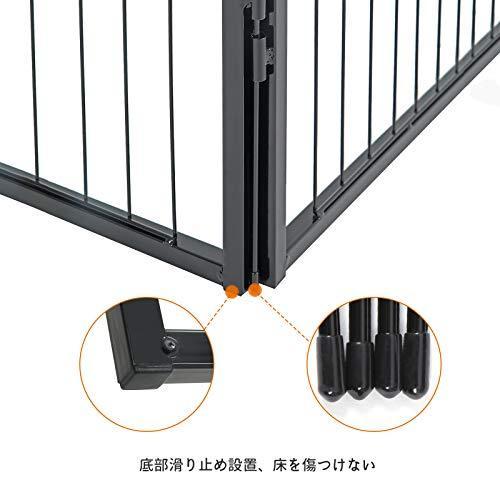 FEANDREA ペットサークル 中大型犬用 犬ケージ 全成長期使用可 室内外兼用 カタチ変更可 ペットフェンス パネル8枚 折り畳み式 組立簡単 PPK81H 高さ100cm 