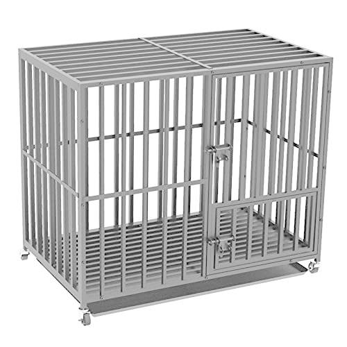 犬用ケージ スチール製 キャスター付き ペットサークル 大きめ 特大 長方形 犬小屋 室内/屋外 夏 おしゃれ アウ 犬小屋
