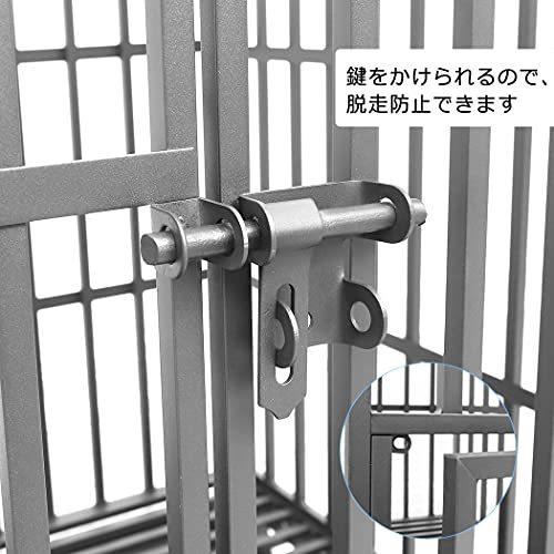 犬用ケージ スチール製 キャスター付き ペットサークル 大きめ 特大 長方形 犬小屋 室内/屋外 夏 おしゃれ アウ 犬小屋