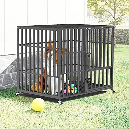 犬用ケージ スチール製 キャスター付き ペットサークル 大きめ 特大 長方形 犬小屋 室内/屋外 夏 おしゃれ アウ 犬小屋