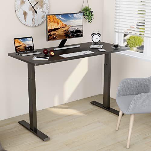 Lubvlook 電動式スタンディングデスク(幅120×奥行60) 無段階高さ調節昇降人間工学パソコンデスク， ブラック Lubvlook 電動式スタンディングデスク 幅120×奥行60 無段階高さ調節昇降人間工学パソコンデスク， ブラック