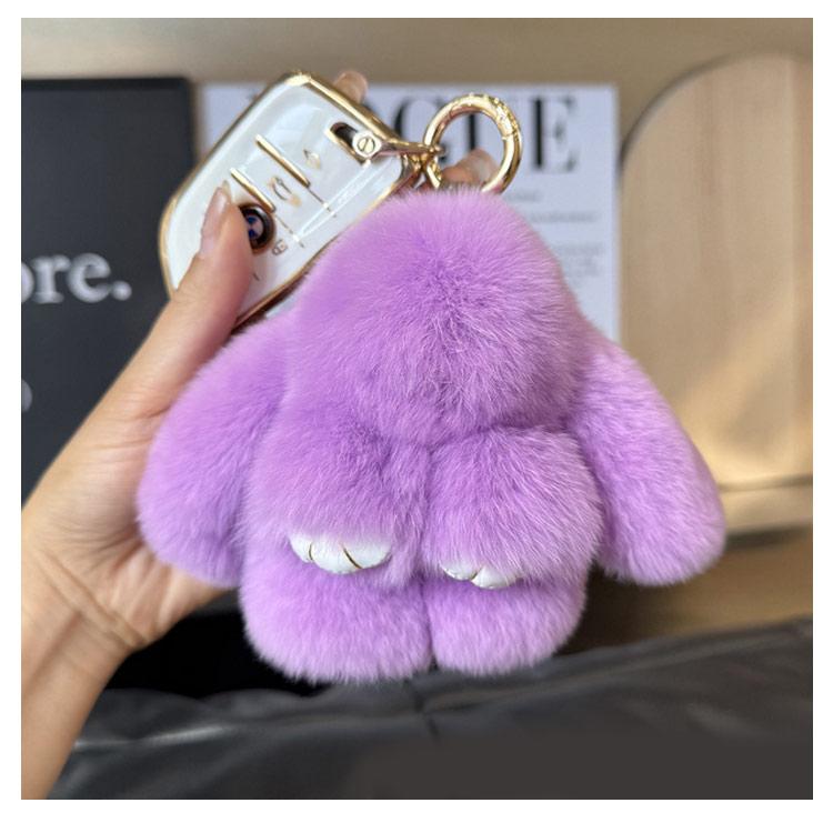 全20色 ファー もこもこ キーホルダー うさぎ バッグチャーム キー