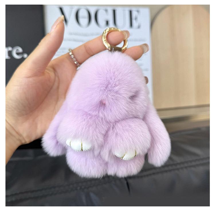 全20色 ファー もこもこ キーホルダー うさぎ バッグチャーム キー