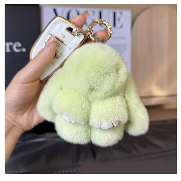 全20色 ファー もこもこ キーホルダー うさぎ バッグチャーム キー