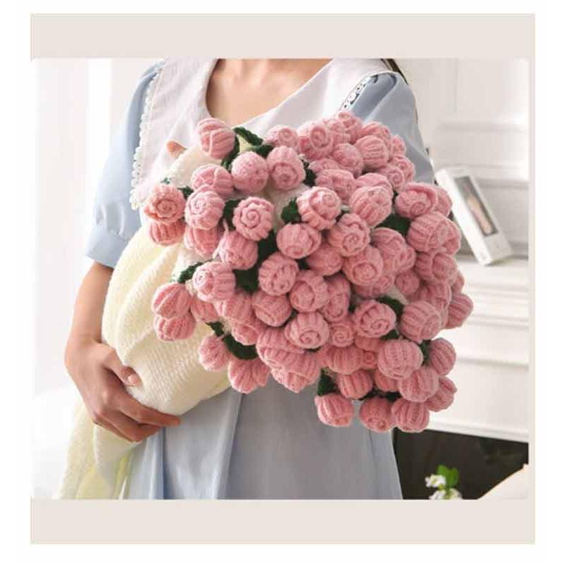 ローズブーケブランケット 膝掛け 80cm 花束 フラワーブランケット