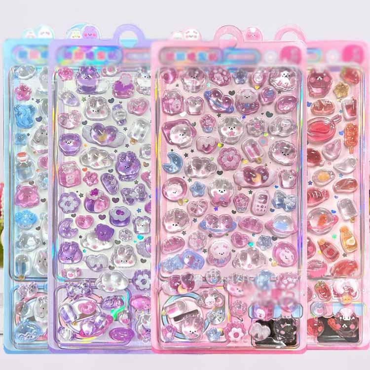 3D シール セット かわいい ぷっくり ぷくぷく 立体 シール帳 DIY ご