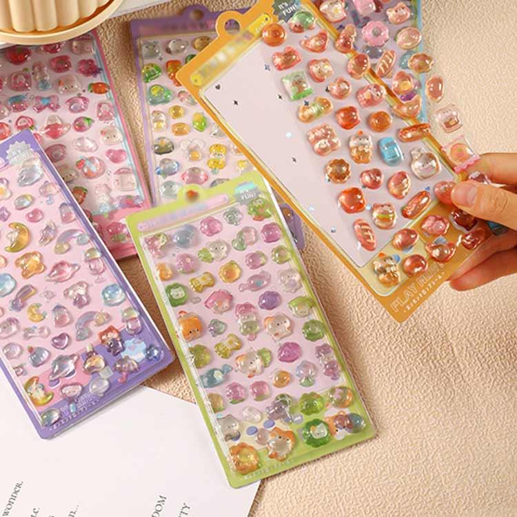 6枚セット】 立体 シール セット 6種 かわいい ぷっくり ぷくぷく