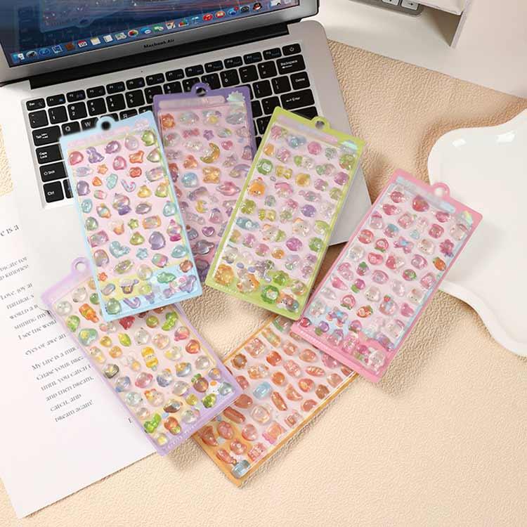 6枚セット】 立体 シール セット 6種 かわいい ぷっくり ぷくぷく