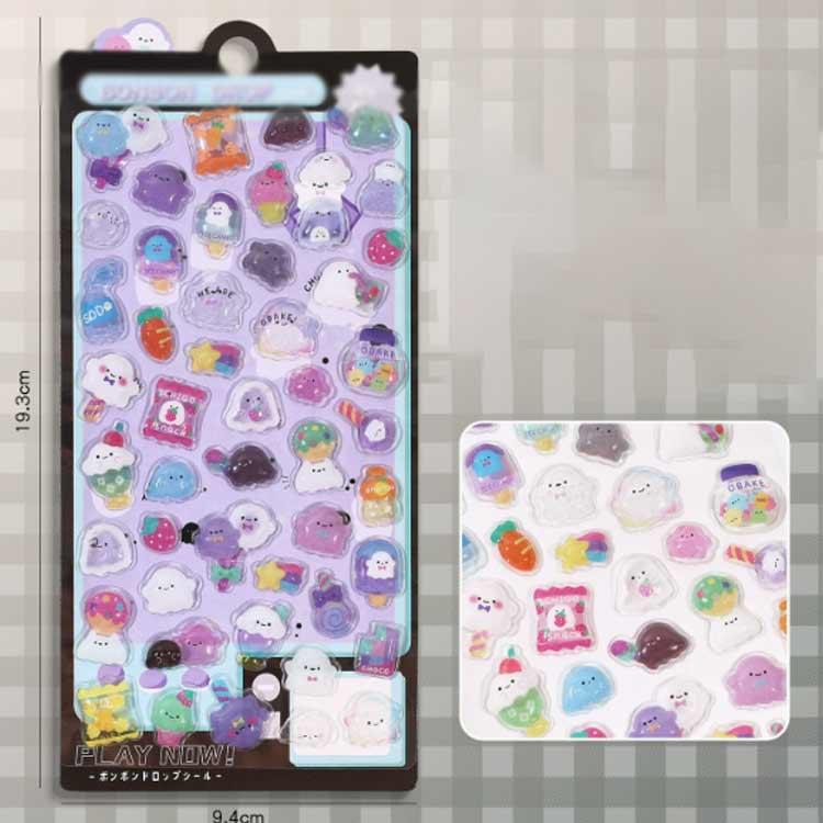 ステッカー ぷくぷくシール 可愛い 手帳 9枚セット シール アルバム