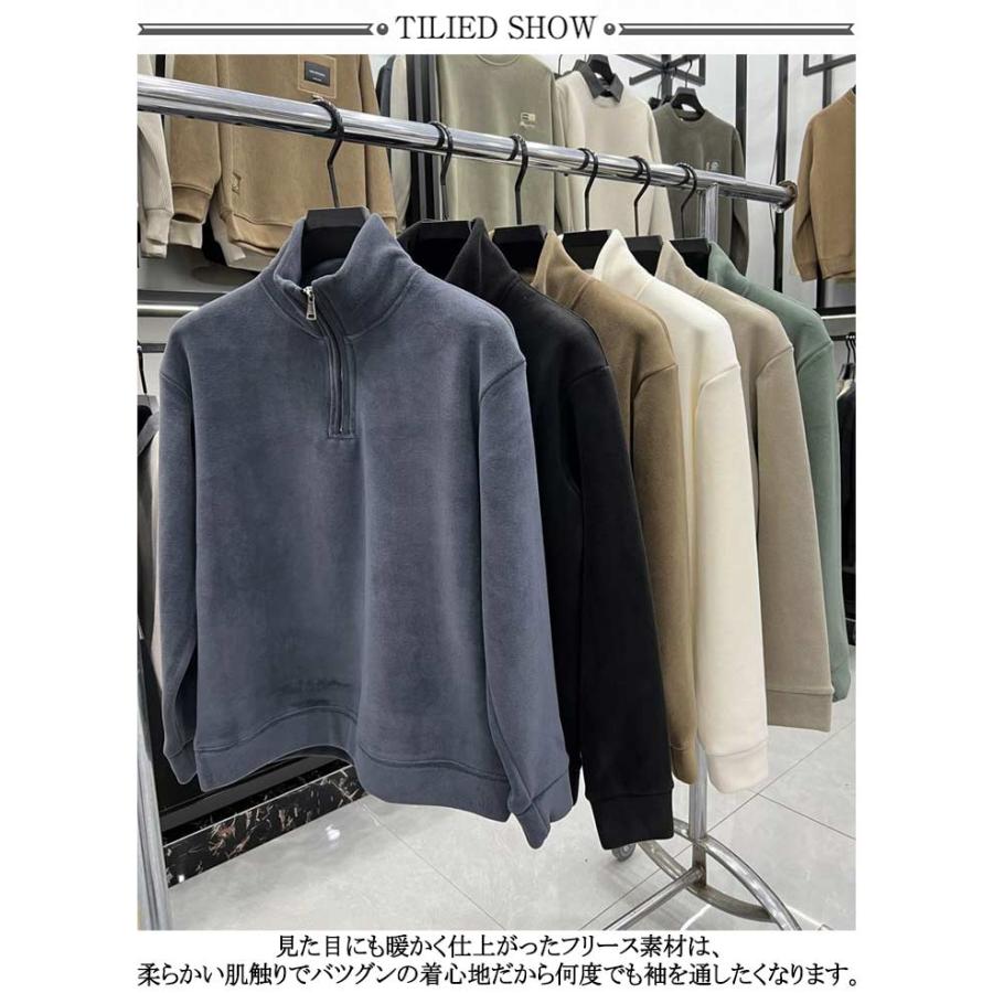 フリース フリースジャケット 裏起毛 メンズ 暖かい 厚手 ハイネック