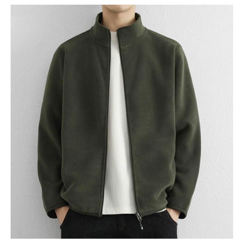 スタンドカラー 防寒 メンズ 両面フリース フリースジャケット 男女