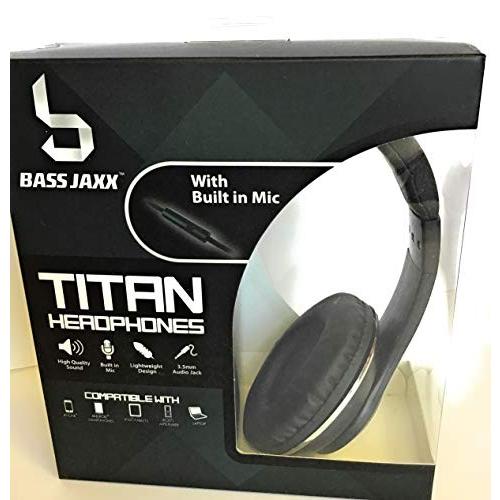 Bass JaxxブルーTitanヘッドフォンwith Built in Mic