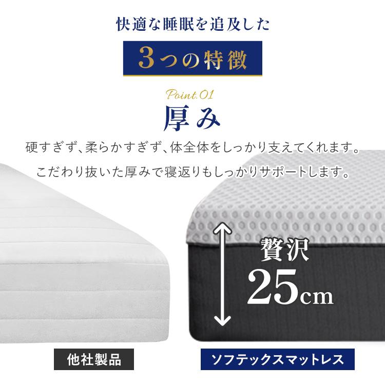 ホテルマットレス マットレス セミダブル 高反発 ソフテックスジャパン Deluxe10 ジェルメモリーフォーム_9