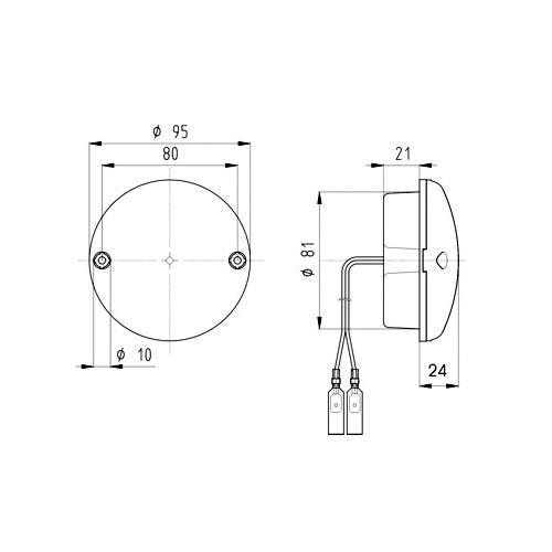 LED丸形テールランプ Eマーク付き 赤・アンバー : MDNマドンナ