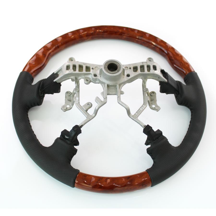 ステアリング ハイエース 200系 1型 2型 3型 ウッド調 ハンドル 木目