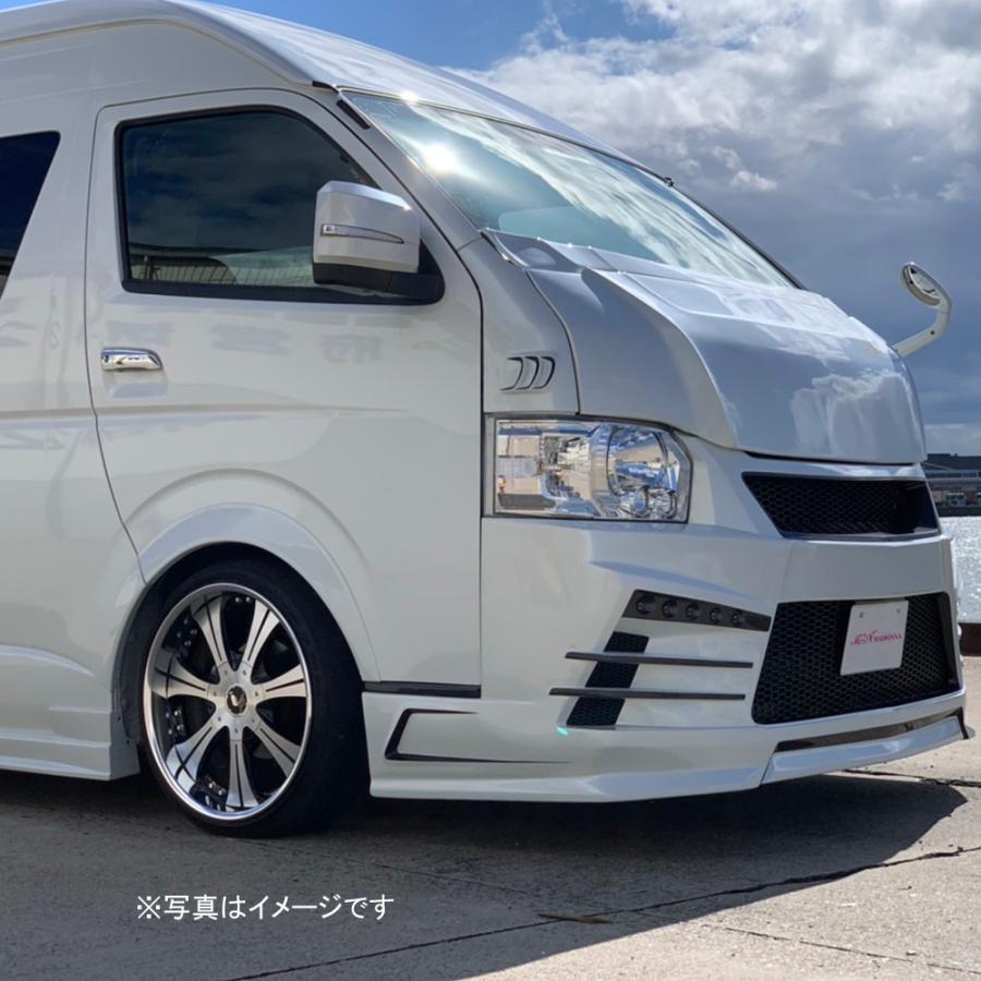 ハイエース200　ナローバットフェイスボンネット　1E2ガンメタ 200系ハイエース4型〜7型ワイドボディ バッドフェイスボンネット