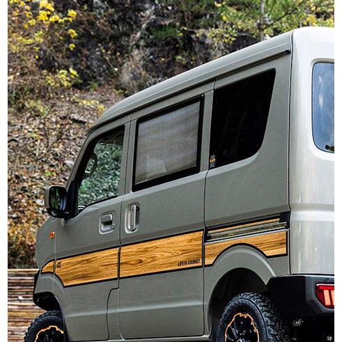 スズキ エブリィ ワゴン スクラム 車網戸 17系 黒 2枚セット 車中泊