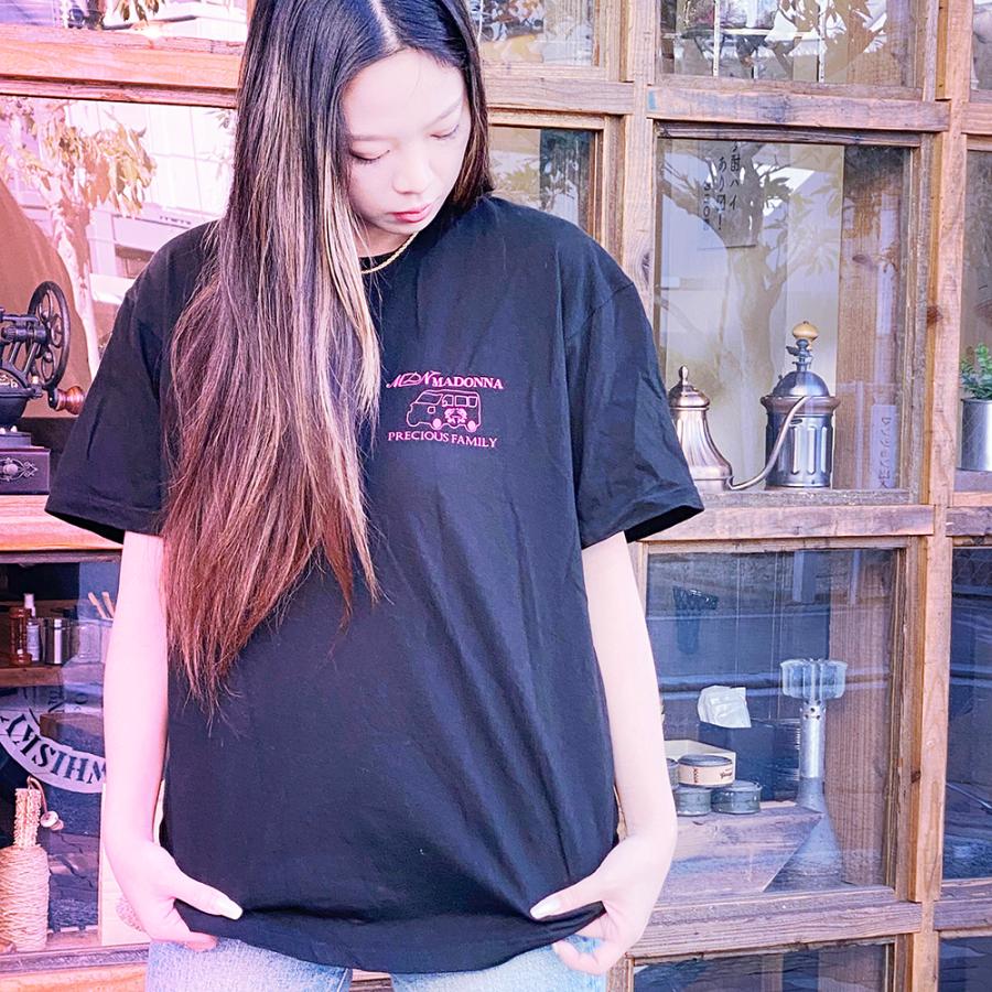 MDNマドンナオリジナルTシャツ ドラゴン 竜 龍 ブラック ピンク 半袖