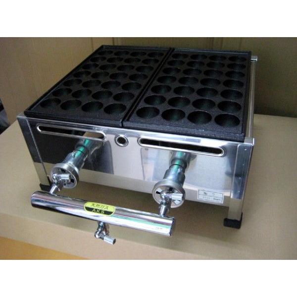 業務用 たこ焼き器 28穴 2連式 鉄鋳物　都市ガス用 業務用 たこ焼き器 2丁掛 [28穴x2連] (都市ガス用) : MDS01 - 通販