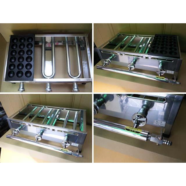 業務用 たこ焼き器 3丁掛 [18穴x3連] (都市ガス用) : MDS01 - 通販