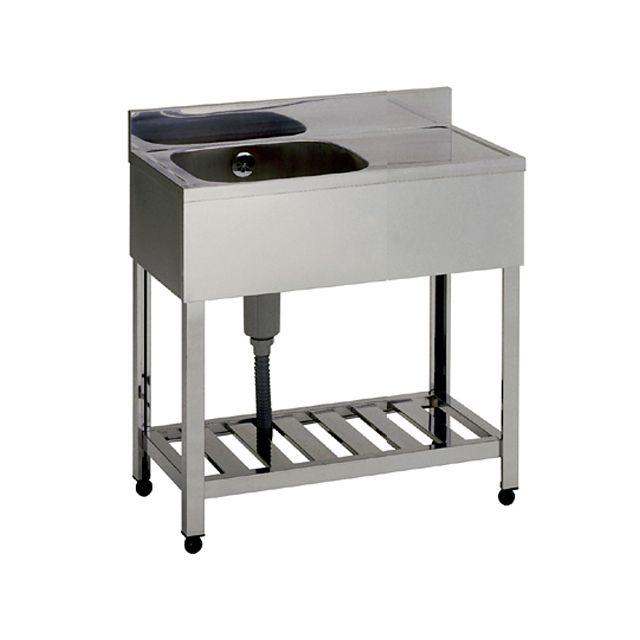 業務用 水切り台 作業台 バッグガード有 W60×D75×H85 N0363 業務用 水切り台 作業台 バッグガード有 W60×D75×H85 N0363 台付一槽