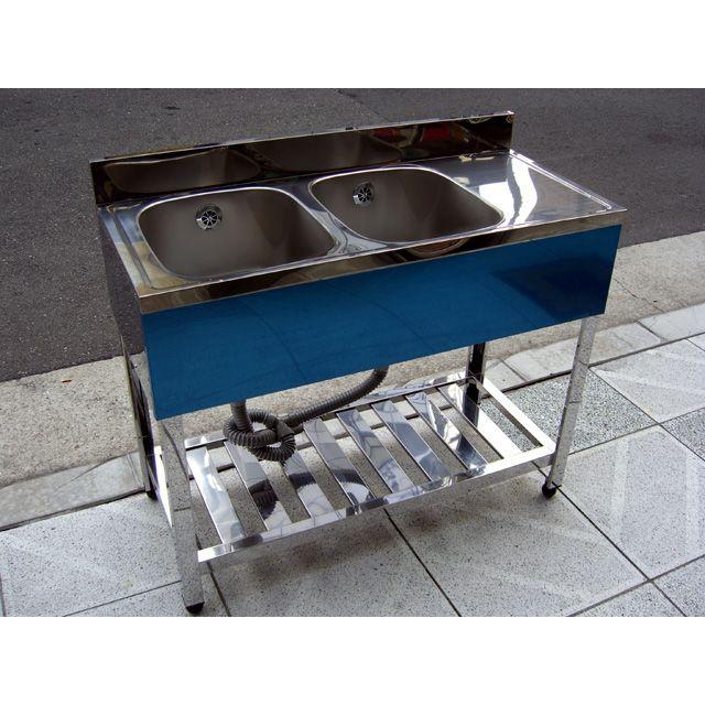 新品 [組立式] 業務用 水切り付 2槽シンク（流し台 