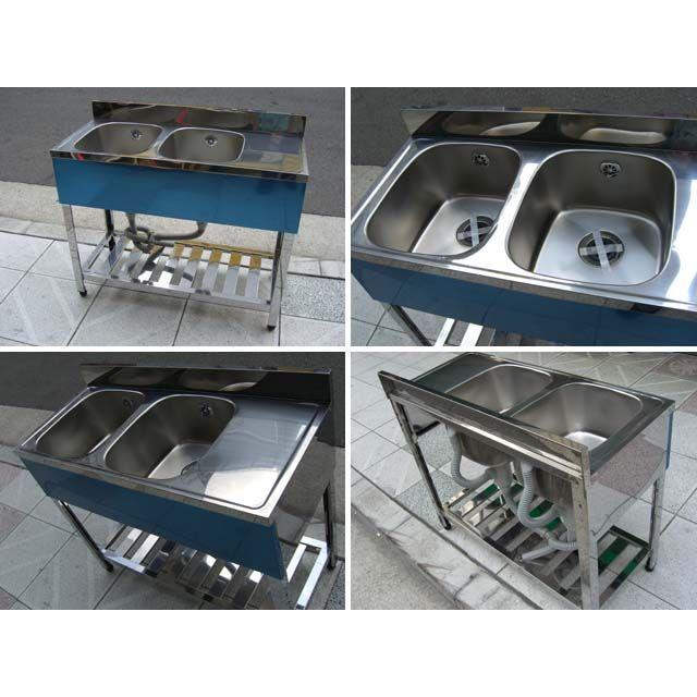 ☆アズマ 2槽シンク W1000xD450xH800mm シンク 流し台 厨房機器 業務用☆