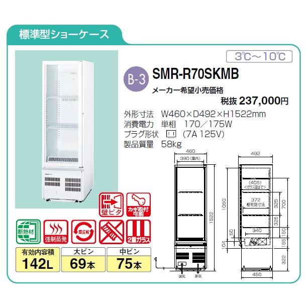 Panasonic パナソニック 冷蔵ショーケース SMR-R70SKMB 【代引