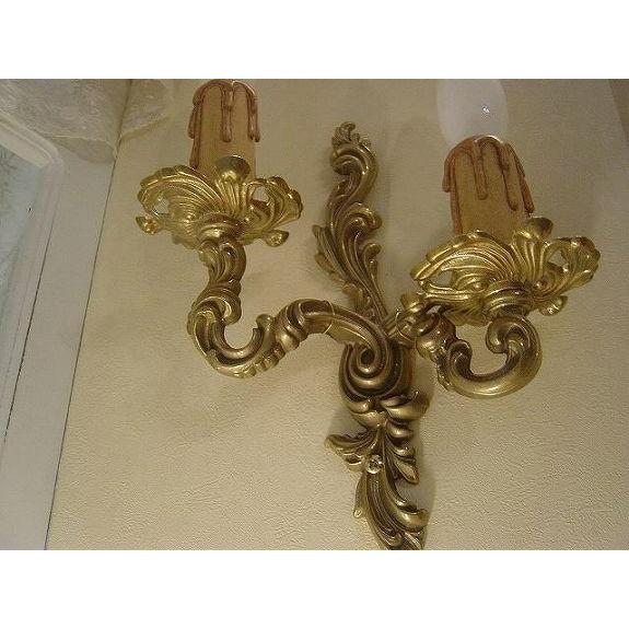 【匿名発送・値下げ】フランス製アンティーク ピジョンランプセット フランスアンティークスタイルのツインキャンドルブラケット